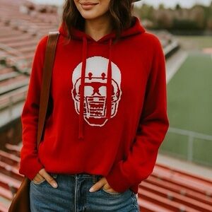 Like New Skull Cashmere 100% Cashmere Football Collegiate Skull Hoodie